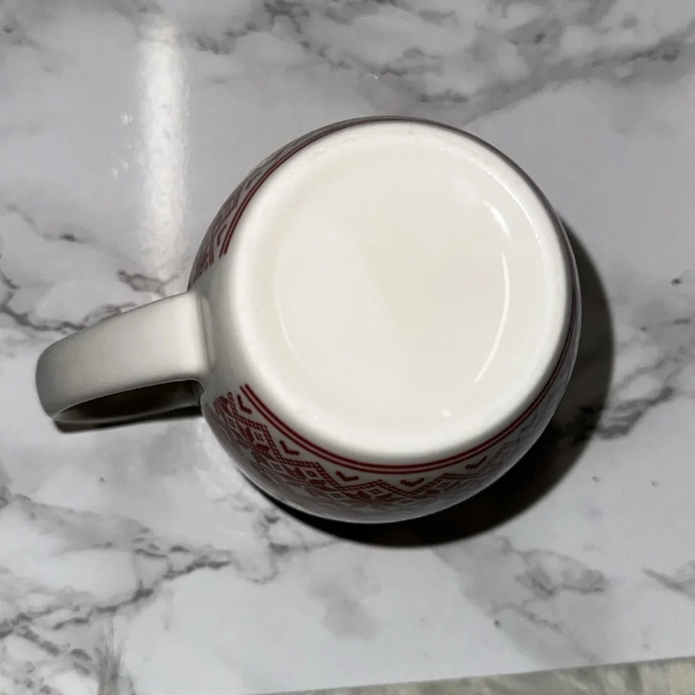 Festive Red and White Christmas Reindeer Mug